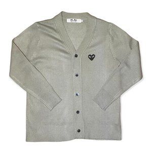 Comme Des Garcons - Beige Button Up Play Sweater- Fits like a US Large